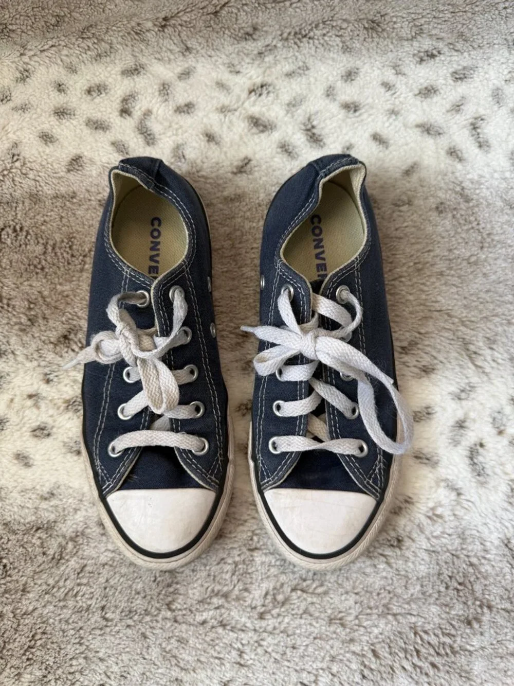 Blue Converse sneakers boys size 1 skater California school blokecore summer